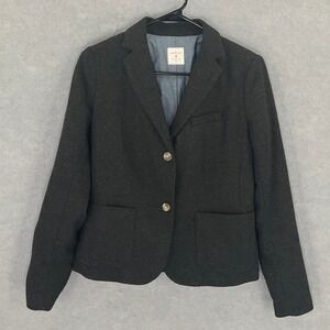 Gap Academy Blazer Jacket Women's Size 4‎ Gray Wool Blend Classic Career Preppy
